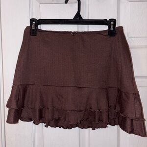 Wild Fable Chocolate Ruffle Skirt with Built in Shorts